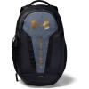 imageUnder Armour Unisex Hustle 50 Backpack004 Black  Black Medium Heather  Metallic Gold Luster
