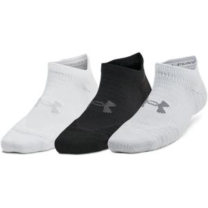 imageUnder Armour womens Play Up No Show Socks 3 Pack014 Halo Gray  White  Steel