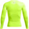 imageUnder Armour Mens HeatGear Compression LongSleeve TShirt731 Highvis Yellow   Black