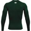 imageUnder Armour Mens HeatGear Compression LongSleeve TShirtForest Green 301White