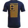 imageUnder Armour Mens New Freedom Flag TShirtAcademy Blue 410Steeltown Gold