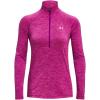 imageUnder Armour Mens Tech 14 Zip Top573 Mystic Magenta  Rebel Pink  Metallic Silver