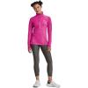imageUnder Armour Mens Tech 14 Zip Top652 Rebel Pink  Pink Elixir  Metallic Silver