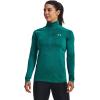 imageUnder Armour Mens Tech 14 Zip Top722 Coastal Teal  Birdie Green  Metallic Silver