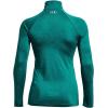 imageUnder Armour Mens Tech 14 Zip Top722 Coastal Teal  Birdie Green  Metallic Silver
