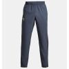 imageUnder Armour Mens Woven Vital Workout Pants044 Downpour Gray  Black  Lime Surge