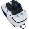 imageUnder Armour UnisexAdult Hustle Sport Backpack 433 Tech BlueTech BlueWhite One Size Fits All101 White  Varsity Blue  Blizzard