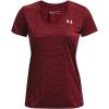 imageUnder Armour Womens Tech VNeck Twist ShortSleeve TShirt690 Chestnut Red  Radio Red  Metallic Silver