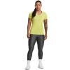 imageUnder Armour Womens Tech VNeck Twist ShortSleeve TShirt743 Lime Yellow  White  Metallic Silver