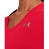 imageUnder Armour Womens Tech VNeck Twist ShortSleeve TShirt890 Radio Red   Metallic Silver