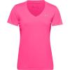 imageUnder Armour Womens Tech VNeck Twist ShortSleeve TShirtCerise 653Metallic Silver