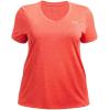 imageUnder Armour Womens Tech VNeck Twist ShortSleeve TShirtElectric Tangerine 824Metallic Silver