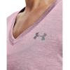 imageUnder Armour Womens Tech VNeck Twist ShortSleeve TShirtMauve Pink 699Metallic Silver