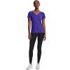 imageUnder Armour Womens Tech VNeck Twist ShortSleeve TShirtUltra Indigo 409Metallic Silver