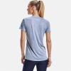 imageUnder Armour Womens Tech VNeck Twist ShortSleeve TShirtWashed Blue 421Metallic Silver