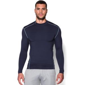 imageUnder Armour Mens ColdGear Armour Compression Mock LongSleeve TShirtMidnight Navy Steel
