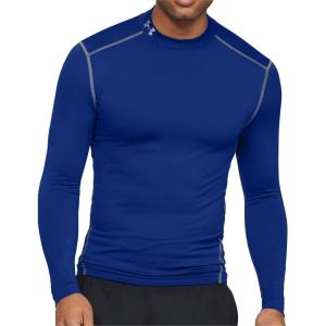 imageUnder Armour Mens ColdGear Armour Compression Mock LongSleeve TShirtRoyal 400Steel