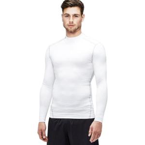 imageUnder Armour Mens ColdGear Armour Compression Mock LongSleeve TShirtWhite Steel
