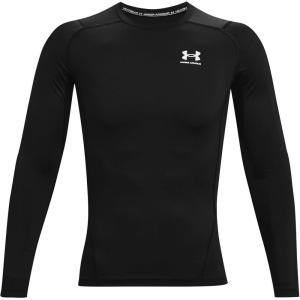 imageUnder Armour Mens HeatGear Compression LongSleeve TShirtBlack 001White
