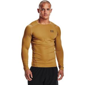 imageUnder Armour Mens HeatGear Compression LongSleeve TShirtGold Rush 795Black