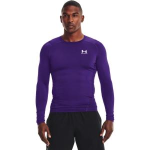 imageUnder Armour Mens HeatGear Compression LongSleeve TShirtPurple 500White