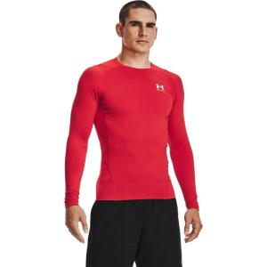 imageUnder Armour Mens HeatGear Compression LongSleeve TShirtRed 600White