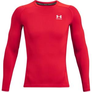 imageUnder Armour Mens HeatGear Compression LongSleeve TShirtRedWhite