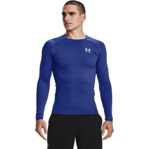 imageUnder Armour Mens HeatGear Compression LongSleeve TShirtRoyal Blue 400White