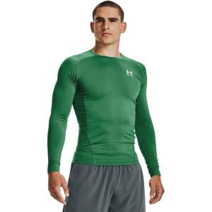 imageUnder Armour Mens HeatGear Compression LongSleeve TShirtTeam Kelly Green 305White