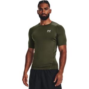 imageUnder Armour Mens HeatGear Compression ShortSleeve TShirt390 Marine Od Green   White