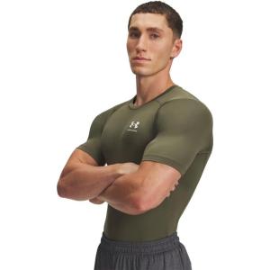 imageUnder Armour Mens HeatGear Compression ShortSleeve TShirt391 Marine Od Green   White