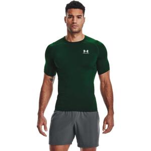 imageUnder Armour Mens HeatGear Compression ShortSleeve TShirtForest Green  White