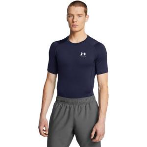 imageUnder Armour Mens HeatGear Compression ShortSleeve TShirtMidnight Navy  White  411