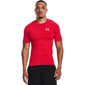 imageUnder Armour Mens HeatGear Compression ShortSleeve TShirtRed  White