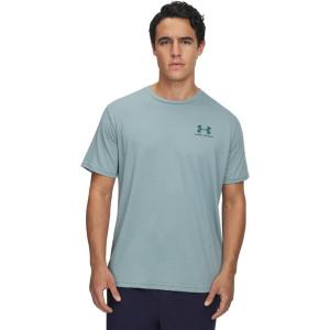 imageUnder Armour Mens Sportstyle Colorblock TShirt323 Serpentine   Jasper Blue