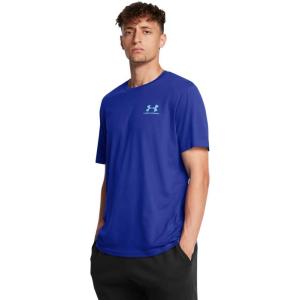 imageUnder Armour Mens Sportstyle Colorblock TShirt406 Royal   Sky Blue