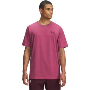 imageUnder Armour Mens Sportstyle Colorblock TShirt659 Fuchsia Dusk   Dark Maroon