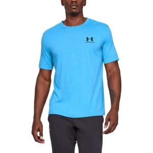 imageUnder Armour Mens Sportstyle Colorblock TShirtEther Blue Medium Heather 452Black