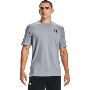 imageUnder Armour Mens Sportstyle Colorblock TShirtSteel Light Heather 036Black