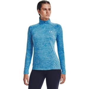 imageUnder Armour Mens Tech 14 Zip Top419 Capri  Fuse Teal  Metallic Silver