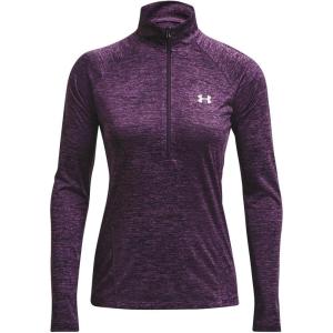 imageUnder Armour Mens Tech 14 Zip Top541 Tux Purple  Retro Purple  Metallic Silver