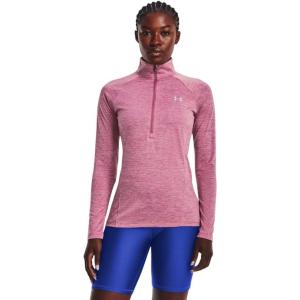 imageUnder Armour Mens Tech 14 Zip Top669 Pace Pink  Prime Pink  Metallic Silver