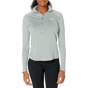 imageUnder Armour Mens Tech 14 Zip Top781 Opal Green  White  Metallic Silver