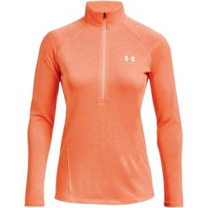 imageUnder Armour Mens Tech 14 Zip Top866 Orange Blast  Orange Tropic  Metallic Silver