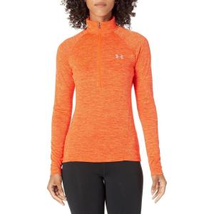 imageUnder Armour Mens Tech 14 Zip TopDark Orange 860Metallic Silver