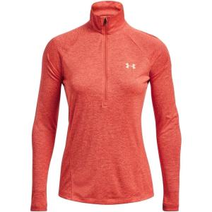 imageUnder Armour Mens Tech 14 Zip TopElectric Tangerine 824Metallic Silver