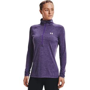 imageUnder Armour Mens Tech 14 Zip TopPurple Zest 754Metallic Silver