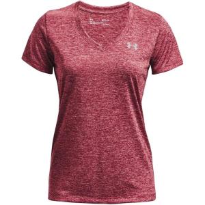 imageUnder Armour Womens Tech VNeck Twist ShortSleeve TShirtBlack Rose 664Metallic Silver