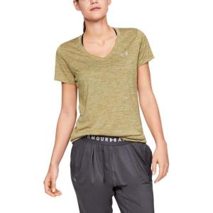 imageUnder Armour Womens Tech VNeck Twist ShortSleeve TShirtGreen 360Metallic Silver