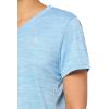 imageUnder Armour Womens Velocity Twist Short Sleeve V Neck T Shirt406 Photon Blue   Metallic Silver